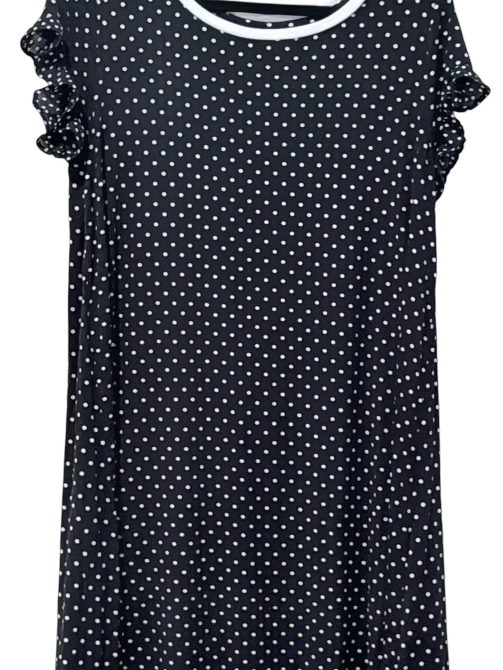 kate spade Black & White Polka Dot Ruffle Sleeve Nightdress‎